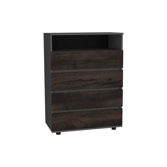 Alpine 4-Drawer Dresser With Spacious Storage And Modern Handles, Matt Grey
