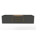 thumbnail image 1 of Alpine 60" Wood Floating Vanity Base in Black with Gold Handles, 1 of 5