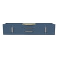 thumbnail image 1 of Alpine 72" Blue Wood Floating Vanity Base/Brushed Nickel Handles, 1 of 6