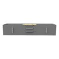 thumbnail image 1 of Alpine 72" Gray Wood Floating Vanity Base/Brushed Nickel Handles, 1 of 6