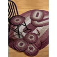 thumbnail image 1 of Better Trends 7-Piece Braided Rug Set, 100% Polypropylene Indoor Area Rugs, Durable & Reversible – Alpine Collection, Burgundy Stripe, 1 of 10