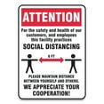 thumbnail image 1 of Alpine Accuform Social Distance Signs Wall 7 x 10 Customers and Employees Distancing Humans/Arrows, 1 of 1