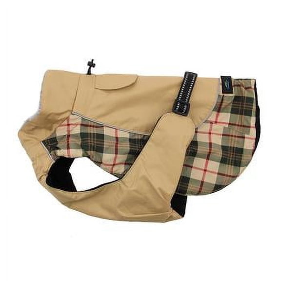 Alpine All-Weather Dog Coat - Beige Plaid Small