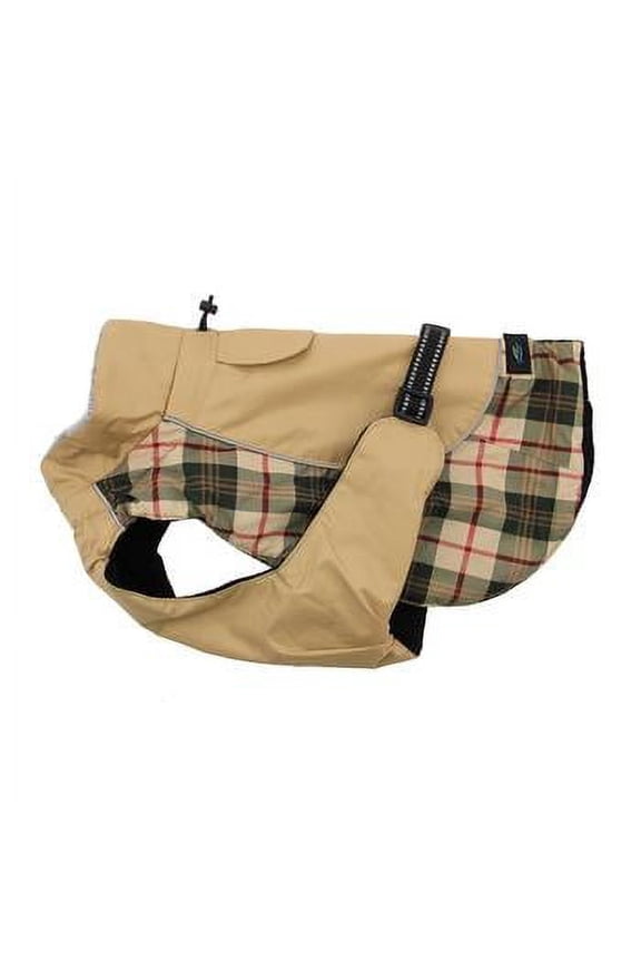 Alpine All-Weather Dog Coat - Beige Plaid X-Small