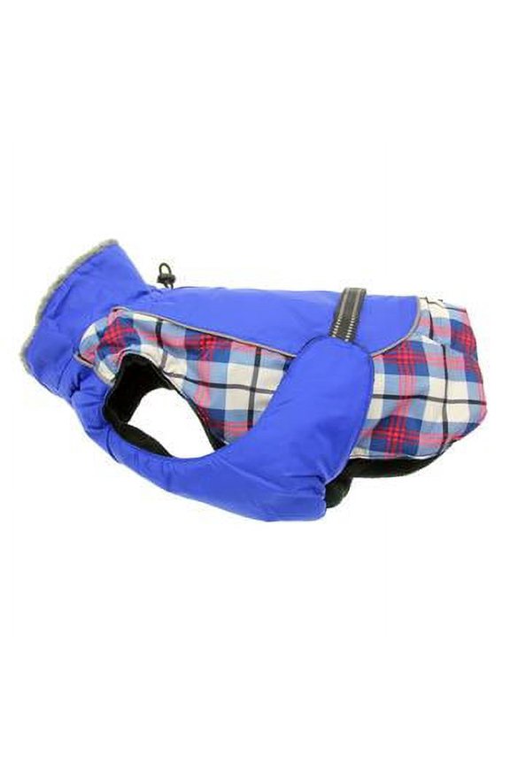 Alpine All-Weather Dog Coat - Royal Blue Plaid X-Small