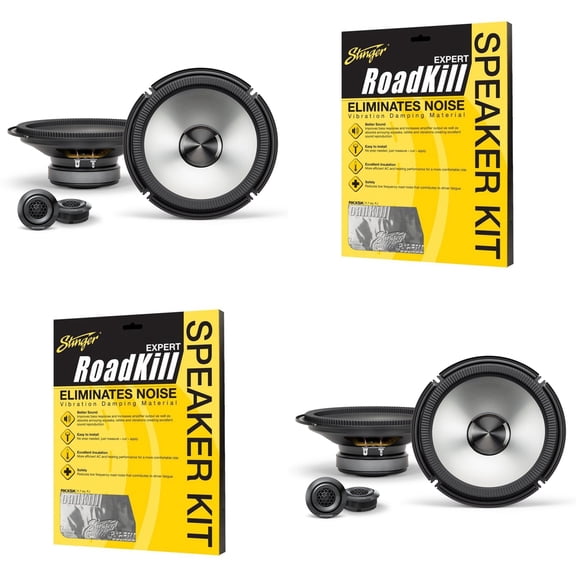 Alpine BassRev ( 2 Pair ) BRV-S80C 8" Comp. Speaker Set w/ Sound Deadener