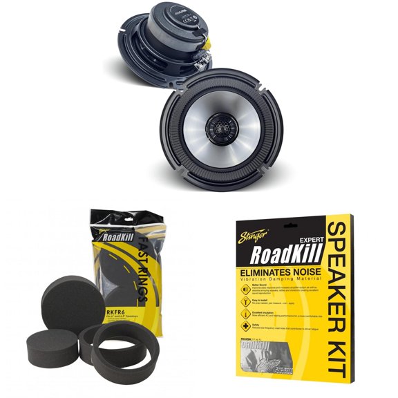 Alpine BassRev BRV-S65 6.5" Speaker Set w/ Sound Deadener & Speaker Rings