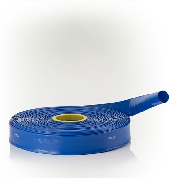 Alpine Blue PVC Flat Water Discharge Hose x 300 FT, 1.5 Inch Diameter