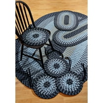 Alpine Braided Rug 7-Piece Set with Room Size Rug and Accessories, Navy