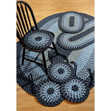 Alpine Braided Rug 7-Piece Set with Room Size Rug and Accessories, Navy