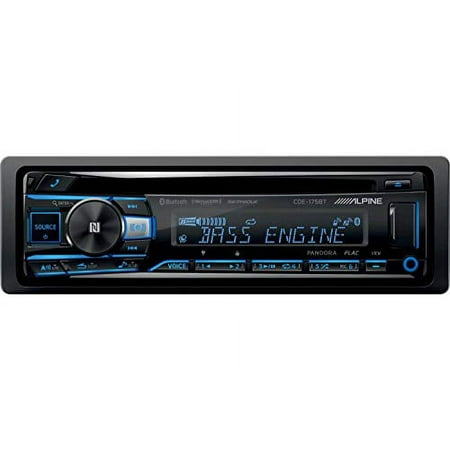 Alpine - In-Dash CD Receiver - Built-in Bluetooth - Satellite Radio-ready with Detachable Faceplate - Black