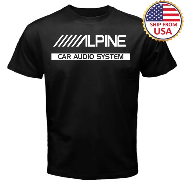 Alpine Car Audio System Men's Black TShirt , Soft and comfortable