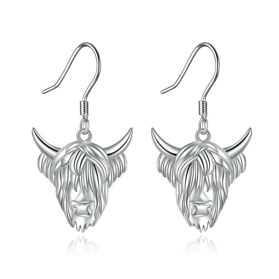 Alpine Cattle Earrings Sterling Silver Highland Cow Earrings High Mountain Cow Jewelry Gifts for Women Cow Lovers