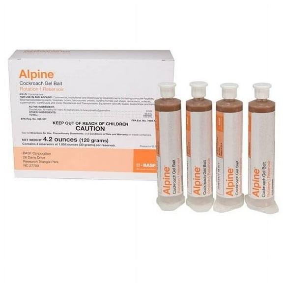 Alpine Cockroach Gel Bait Rotation 1 - Kills Cockroaches Fast- 4x30g Reservoirs by BASF