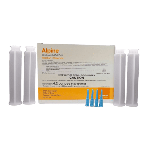 Alpine Cockroach Gel Bait Rotation 1 - Reduced Risk Insecticide - 1 pack (4 x 30g Tubes, 4 Tips, & 4 Plungers) BASF