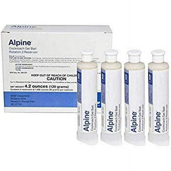 Alpine Cockroach Gel Bait Rotation 2 - Kills Cockroaches - 1 Pack (4 x 30 g Pre-filled Reservoirs) by BASF