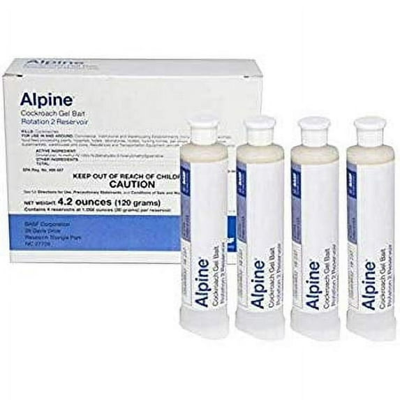 Alpine Cockroach Gel Bait Rotation 2 - Kills Cockroaches - 1 Pack (4 x 30 g Pre-filled Reservoirs) by BASF
