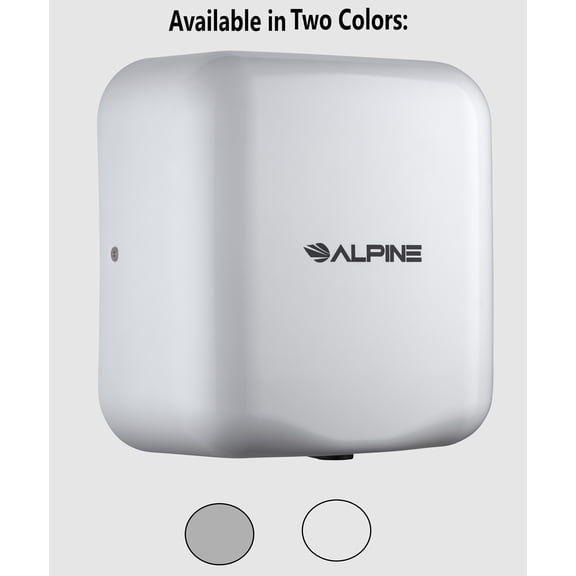 Alpine Commercial Hand Dryer, Automatic, High Speed, Electric, 220 Volts, White