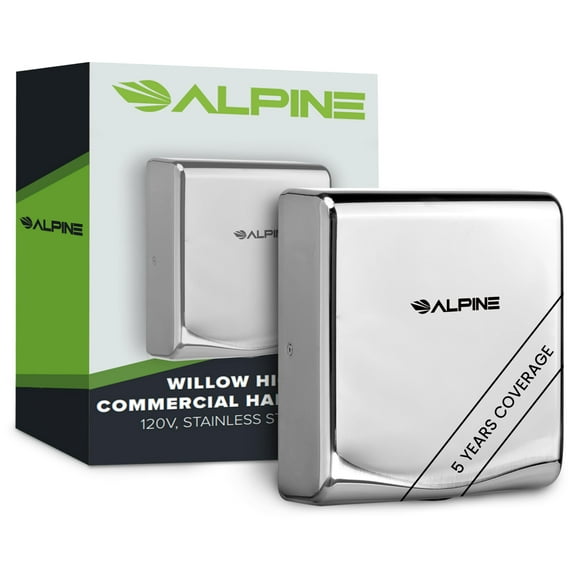 Alpine Commercial Hand Dryer with HEPA Filter, 8 Seconds Extreme Speed Electric Hand Dryer for Home Bathroom / Restaurant with Heat & Speed Control - ADA Compliant (120V Chrome)