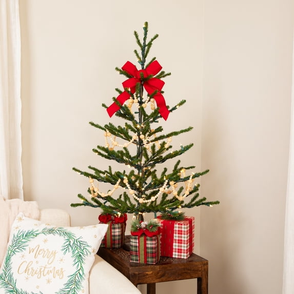 Northlight Alpine Coral Artificial Christmas Tree with Metal Base - 3' - Clear Lights