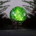 thumbnail image 1 of Alpine Corporation 10" Glass Light-up Gazing Ball & Stand, Green, 1 of 17