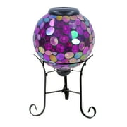 Alpine Corporation 10"H Ball, 14"H Stand Solar Mosaic Gazing Globe w/ Stand