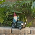 thumbnail image 1 of Alpine Corporation 10-Inch Solar Green Tractor Riding Gnome with Cool White LED Lights, 1 of 13