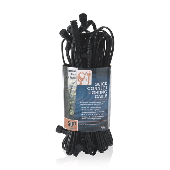Alpine Corporation 10 Socket Quick-Connect Lighting Cable, 50'/15m Long