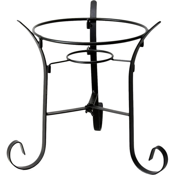 Alpine Corporation 10" Tall Indoor/Outdoor Glass Gazing Globe Metal Stand, Black