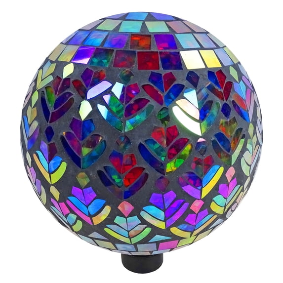 Alpine Corporation 10" Mosaic Peacock Gazing Ball for Garden & Lawn