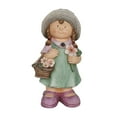thumbnail image 1 of Alpine Corporation 15'' Little Girl with Flower Basket Statue, 1 of 5