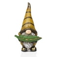 thumbnail image 1 of Alpine Corporation 19"H Vintage Gnome Holding Leaf Bird Feeder with Hat, 1 of 12