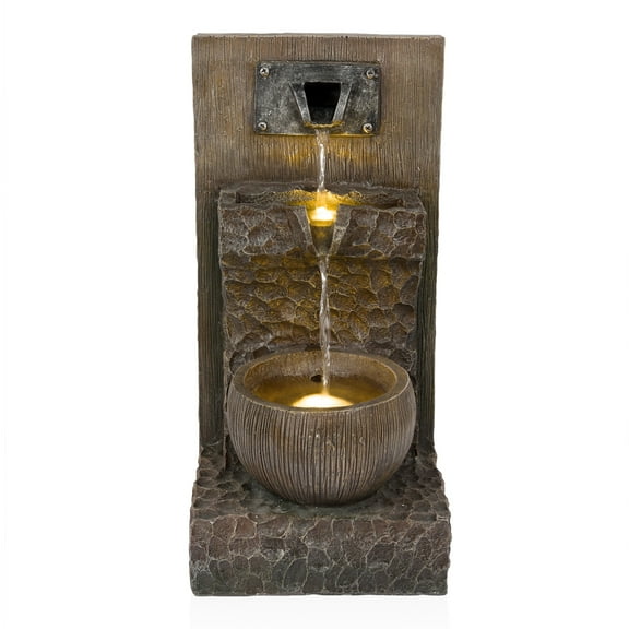 Alpine Corporation 20" Gray 3-tier Cascading Fountain