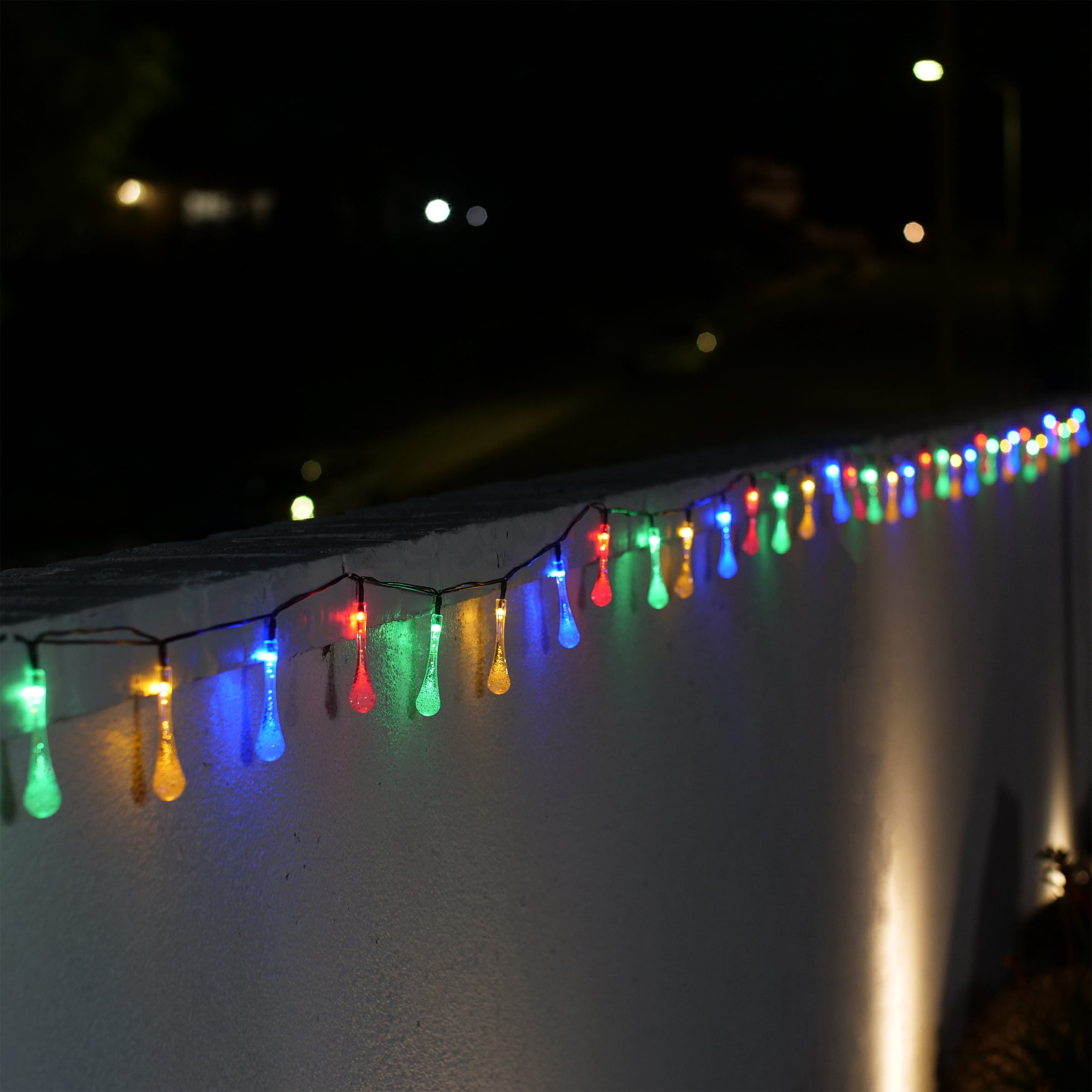 228" Multi-Color Solar Powered Teardrop LED String Lights