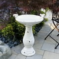 thumbnail image 1 of Alpine Corporation 24-inch Ceramic Bird Bath with Bird Figurines, Light Brown, 1 of 12