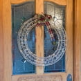thumbnail image 1 of Alpine Corporation 24" x 25" Gold Mesh Metal Light-Up Holiday Wreath with Plaid Bow and Greenery, 1 of 13