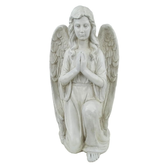 Alpine Corporation 27"H Kneeling Praying Angel Statue for Garden & Patio