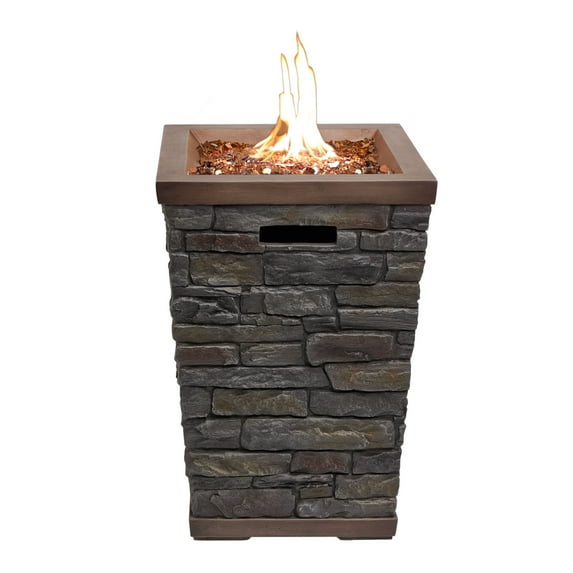 Alpine Corporation 29"H Gas Fire Pit with 32K BTU & Adjustable Flame