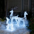 thumbnail image 1 of Alpine Corporation 3-Piece Light up Mesh Reindeer Family Holiday Statue Set Decoration, White, 1 of 12