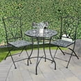 thumbnail image 1 of Alpine Corporation 3-Piece Metal Mosaic Tile Bistro Set, Green & Black, 1 of 16
