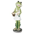 thumbnail image 1 of Alpine Corporation 31"H Frog in White Dress with Flowers Garden Statue, 1 of 13