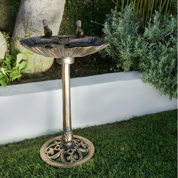 Alpine Corporation 32-inch Plastic Bird Bath, Bronze