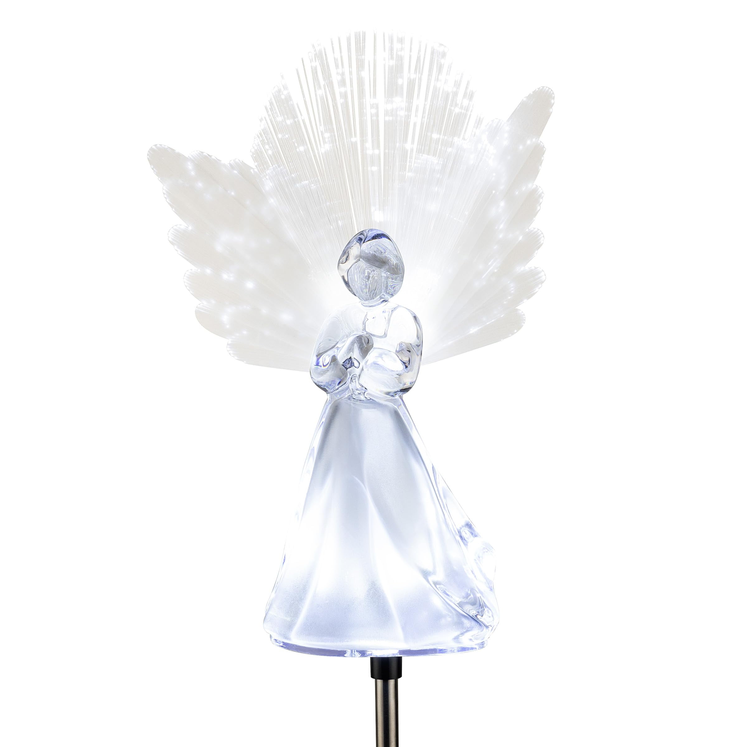 37" White LED Solar Angel Lawn Decoration Set