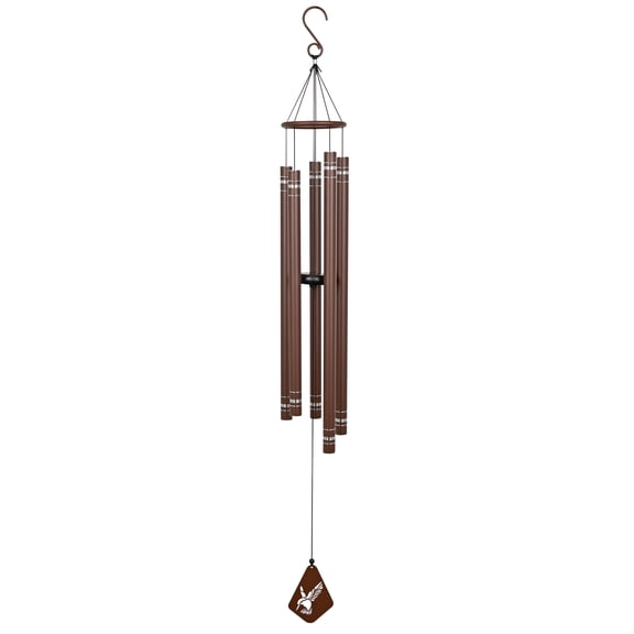 Alpine Corporation 51" Brown Metal Windchime with Hummingbird Windcatcher