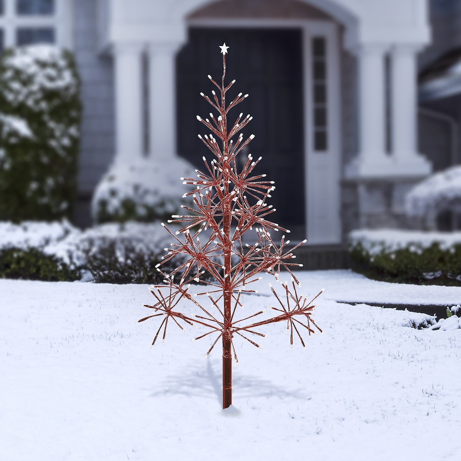 Alpine Red 53" Outdoor Christmas Tree with LED Lights