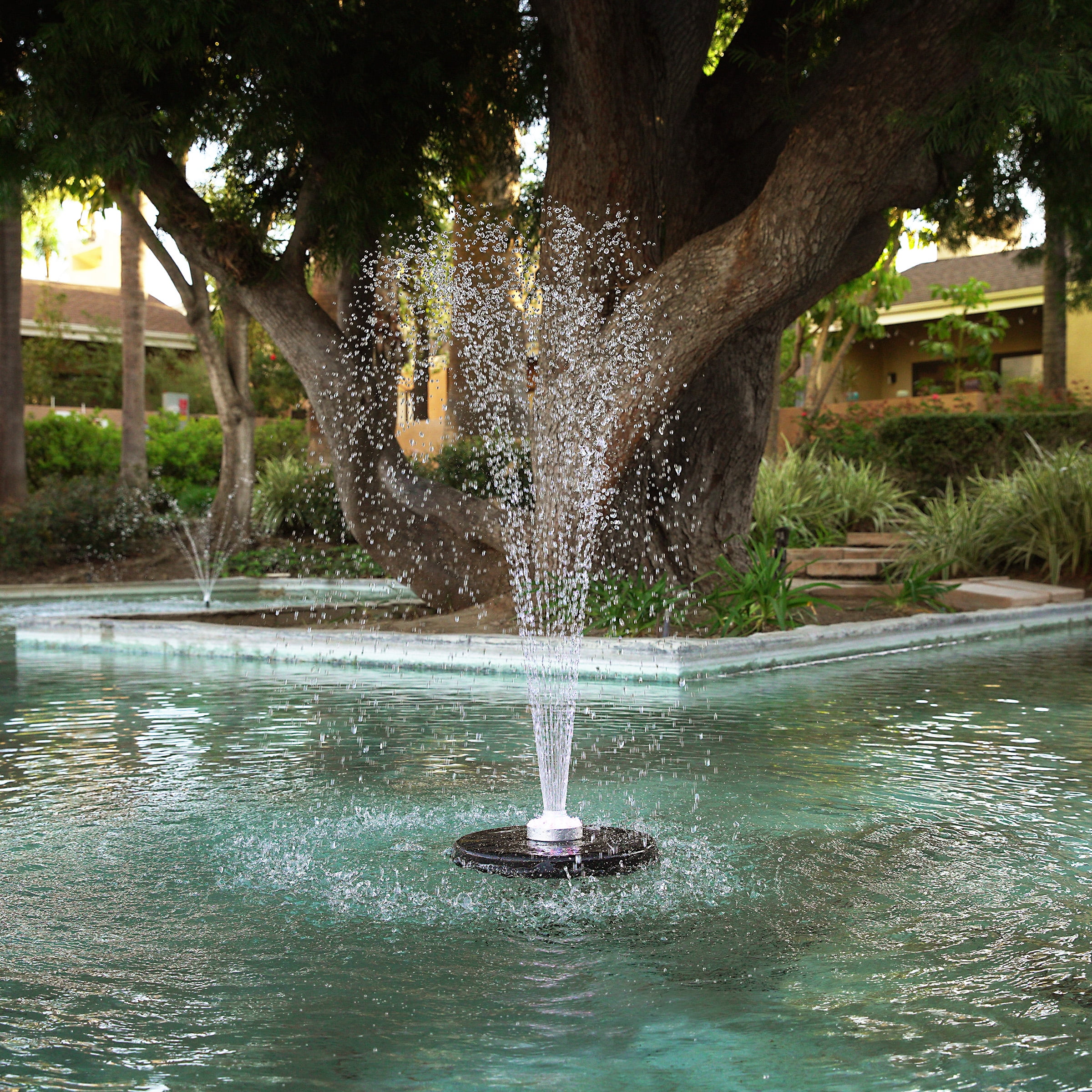 Black Floating Spray Fountain with LED Lights and Pump