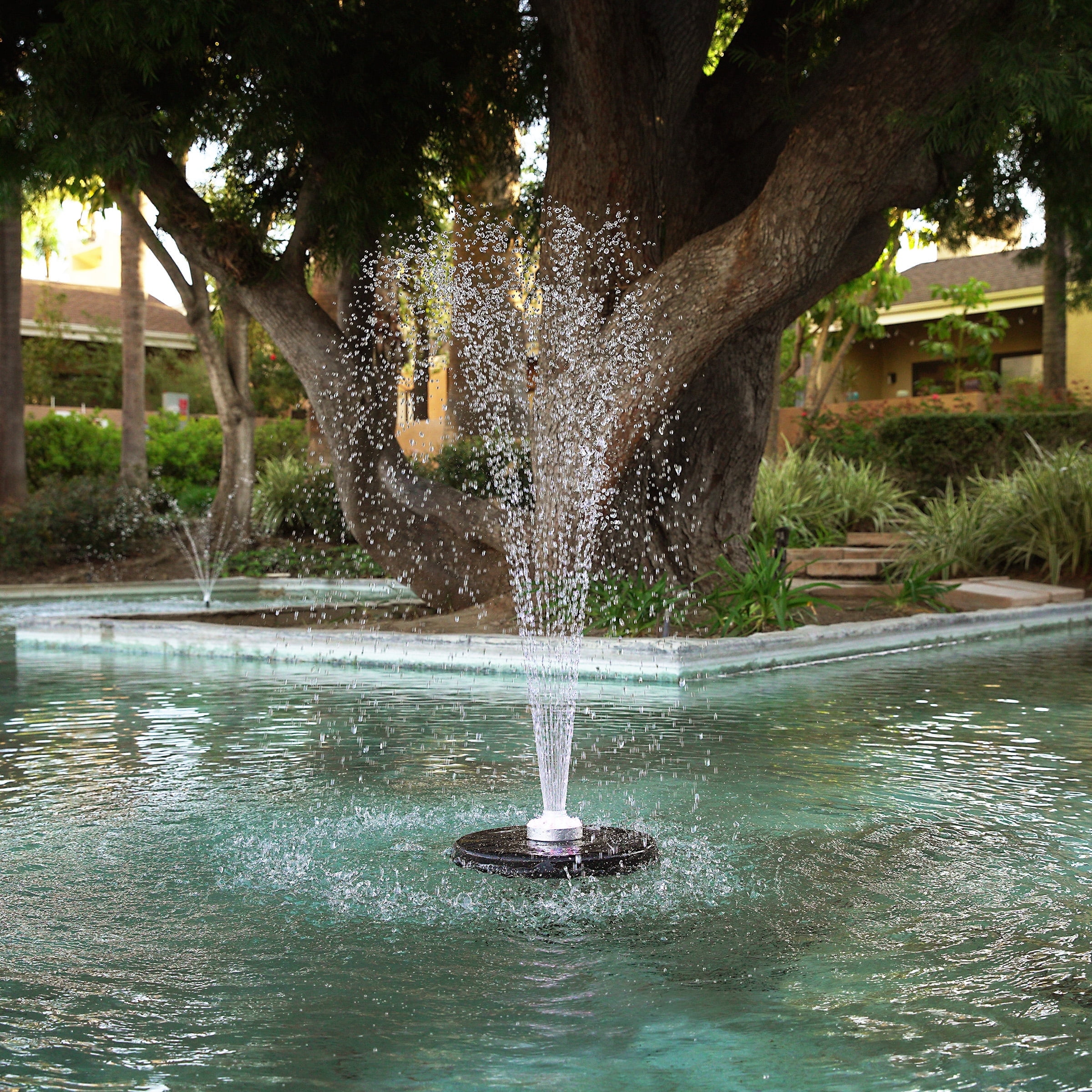 Black Floating Spray Fountain with LED Lights and Pump