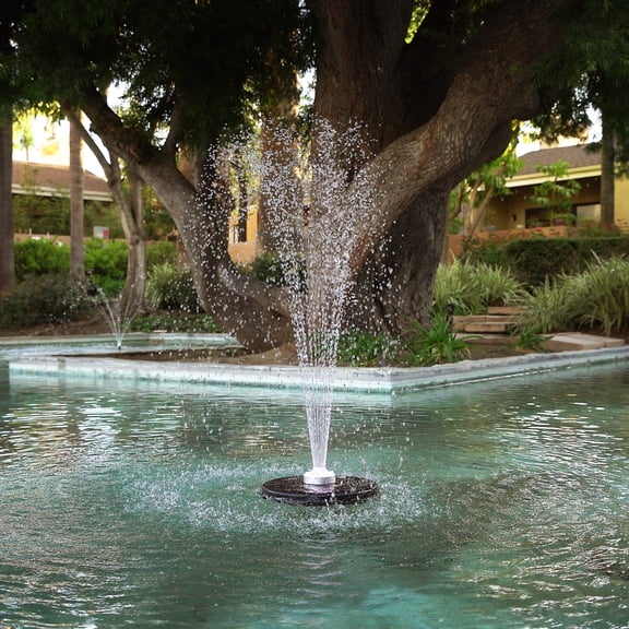 Alpine Corporation FTC102 Floating Spray Fountain with 48 LED Color Changing Lights, 398 GPH Pump, Black