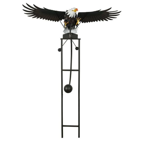 Alpine Corporation 56"H Metal Rocking Eagle Patriotic Garden & Lawn Stake