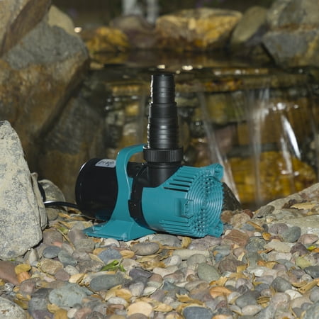 Alpine Corporation 5600 GPH Vortex Energy-Saving Pond Pump with Mesh Bag, Teal